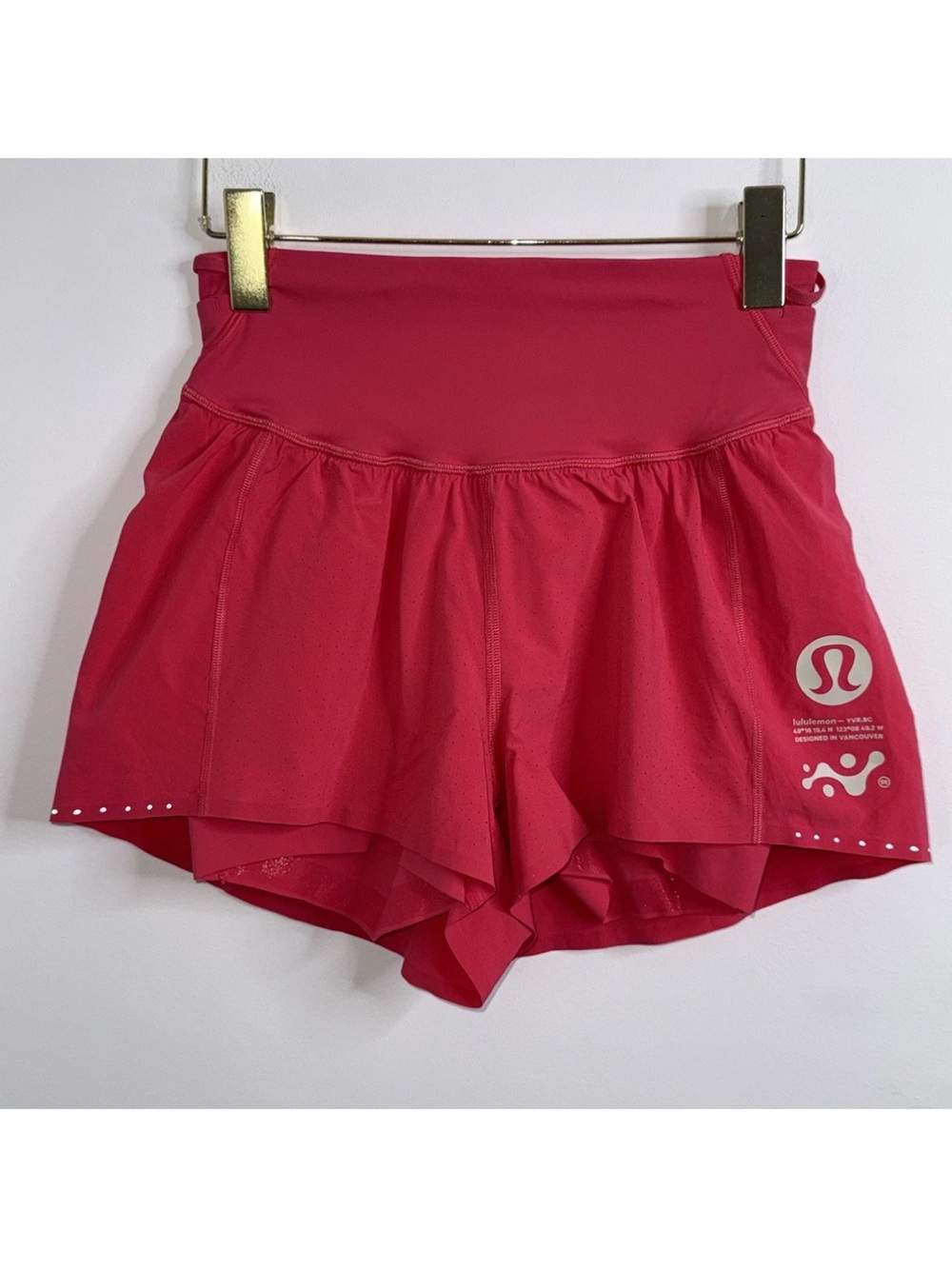 lululemon Nulux Road to Trail High-Rise 4" Lip Gloss Shorts Size 6 Running Pink